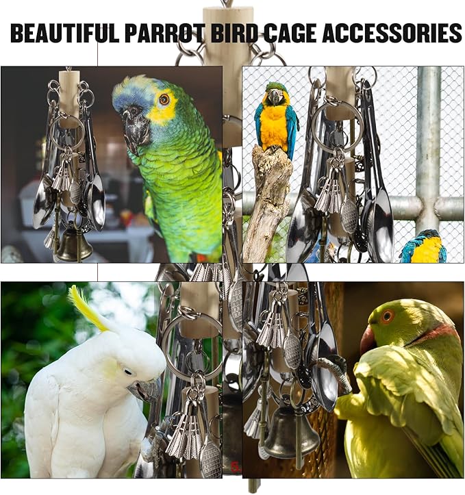 Bird Parrot Toys Hanging chew Toys for Macaws, African Grey Parrots, Cockatoos, Amazon Parrots, Poodle Parrots, Sun Parrots and Lovebirds.