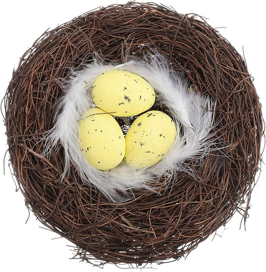 EXCEART 1pc Simulated Bird Easter Chick Egg Decoration Bird Golden Artificial Twig Easter Eggs Supplies Decor for Supplies Rattan