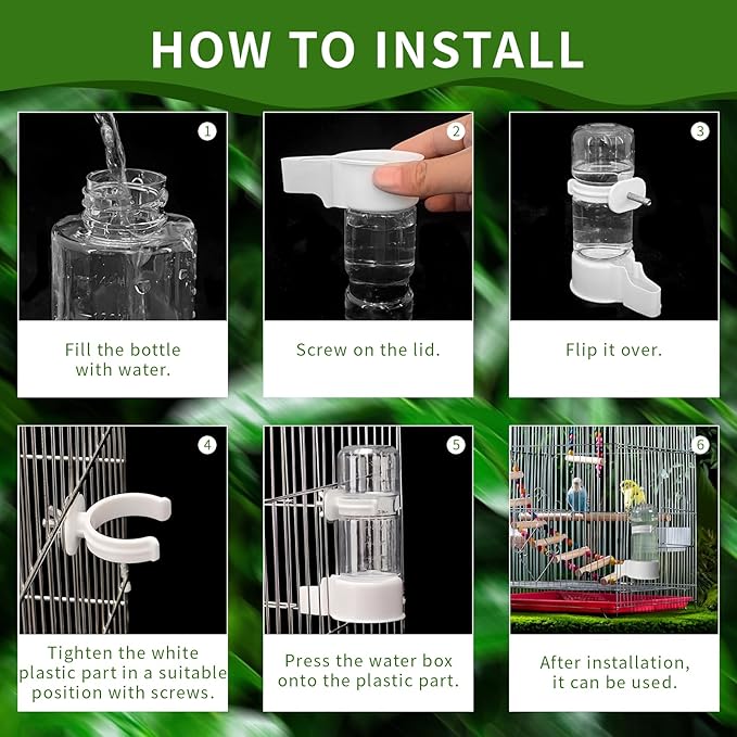 Pet Bird Automatic Water Dispenser,Bird Cage Hanging Drinking Device,Automatic Parrot Water Feeder,Budgies, Birds, Love Birds, Canary Drinking Fountains