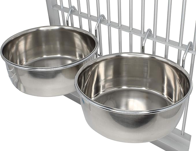 800116 pk2 30oz Stainless Steel Hook Cup Bonka Bird Toys Parrot Parrotlet Budgie Cockatiel Food