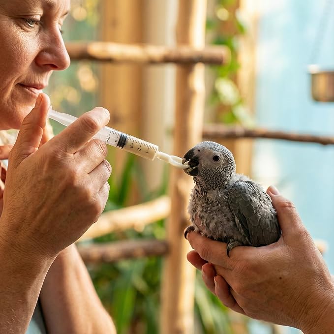2 pcs Bird Feeding Set, Fruit Stick Feeder for Hanging, Syringe Feeder for Small Animal Food Treats Suitable Parrots Cockatoo Cockatiel