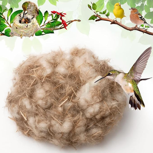 Hummingbird Nesters Bird Nesting Material Holder for Wild Birds Humming Bird House Materials Gifts for Bird Watching Nature Lovers Refillable Outdoor (Bird-Safe Natural Fiber Mix)