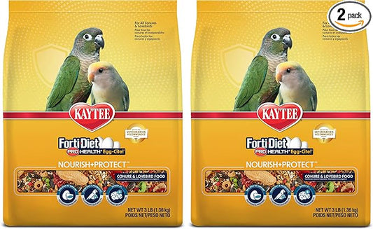 Kaytee Forti-Diet Pro Health Egg-Cite Pet Conure & Lovebird Food,3 Pound,(Pack of 2)