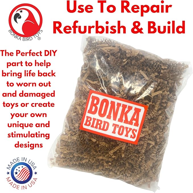 Bonka Bird Toys 1574 Natural Crinkle Paper Foraging Bird Craft Basket Shred