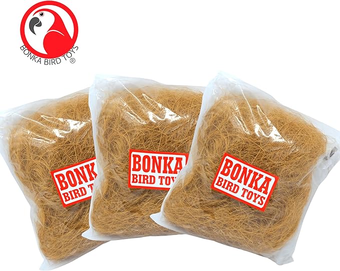 Bonka Bird Toys 3144 Coconut Fiber Bedding for Bird Nest Sterilized Natural Pet Fiber