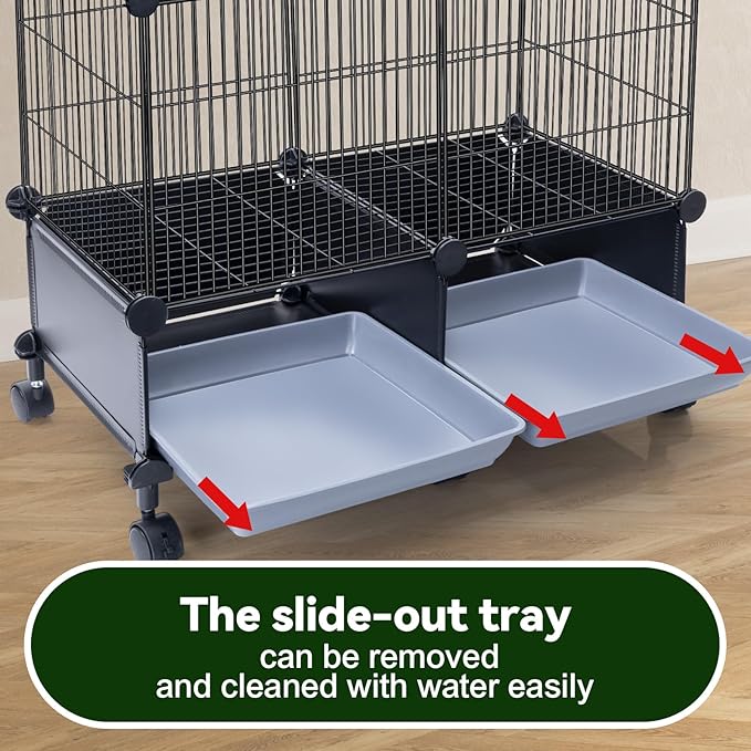 VISCOO Upgraded Encrypted 46-Inch Bird Cage, with Wooden Perches, Metal Parakeet Cage with Slide-Out Tray, Water Bottle&Feeder, Bird Cages for Parrot,Parakeets,Cockatiel,Lovebird,Small Mid-Sized Birds