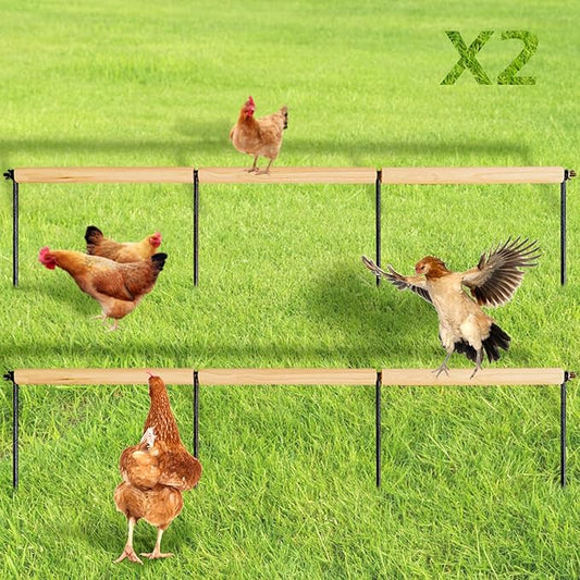 2 PCS Chicken Toys,Extra Long Chicken Perch Toys,Woodern Chickens Roosts and Perches Stand Training Perch for Poultry Rooster Chicks Large Bird Chicks Parrot, 44.88” Long (Natural Wood Color)