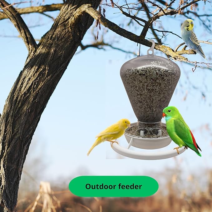 2GR Automatic Bird Feeder and Water Dispenser – Versatile Outdoor & Indoor Cage Feeder, Easy to Refill, Drainage System, Durable Plastic Design, Large Capacity