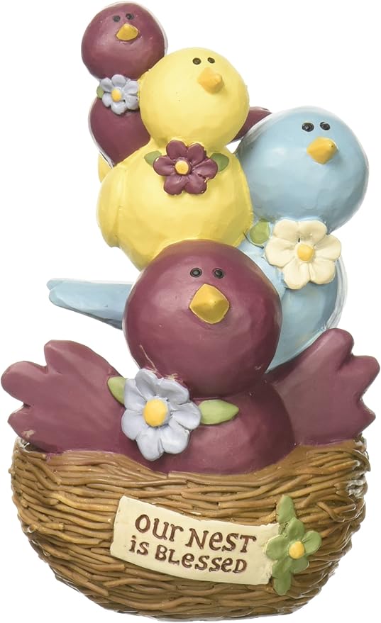 Blossom Bucket "Nest is Blessed' Stacked Birds Decor