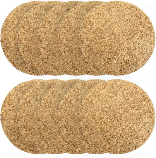 SUNSHNO 10PCS Bird Nesting Pads, Pigeon Nests Pad Natural Coconut Fiber Bird Nest Material Pigeon Breeding Accessories Warm Comfortable Parakeet Bedding Bird Hatching Pads