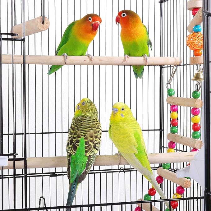 Topeakmart Medium Parakeet Bird Cage for 3 Birds with Wooden Perches and Detachable Stand