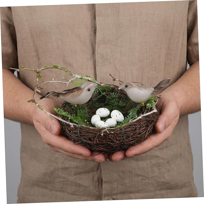 1 Set Easter Rattan Nest Arts and Crafts for Birds nest for Crafts Handmade Natural Decorative Child Household cage