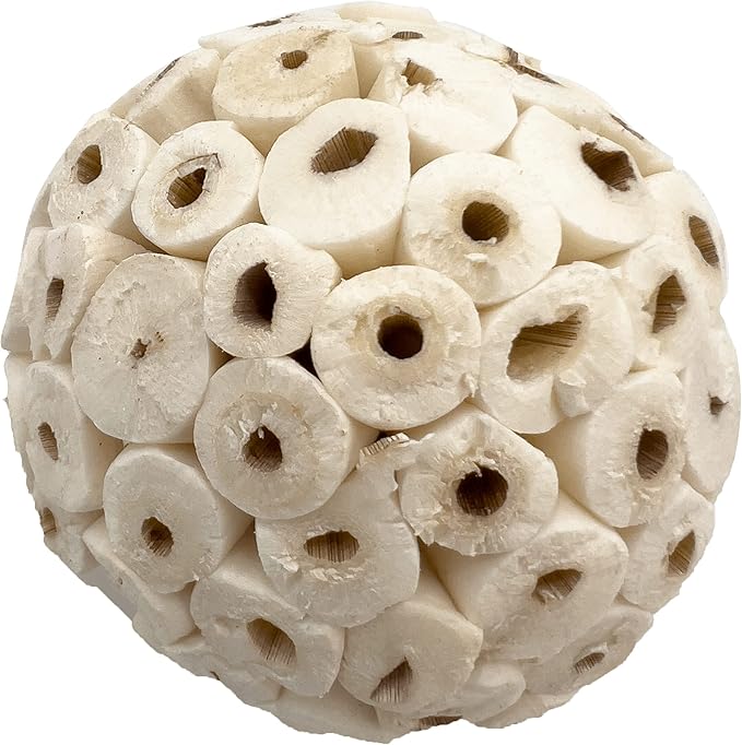 5104 Small Sola Bird Balls Pk4 - Handcrafted Foraging Bird Foot Toys, Natural sola Wood Balls, Crafted from air Dried Pieces, Lightweight, Breaks Apart, Versatile, Great for Small & med Size bids