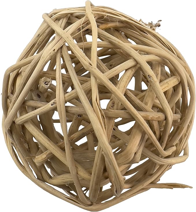 5054 Medium Natural Vine Balls - Handwoven rattan vine balls, Completely chewable, Lightweight, Delightful fun for sm and med size birds, Budgie Cockatiel Conure Quaker Lovebird Parrotlet