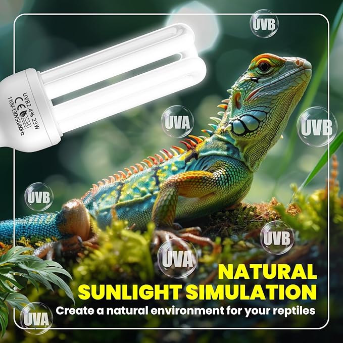 GlowUp 23W UVB Bulb for Bird, UVB 2.4 Compact Fluorescent Light Bulb E26 Birdcage Compact UVB 2.4 Lamp for Captive Birds and Reptiles