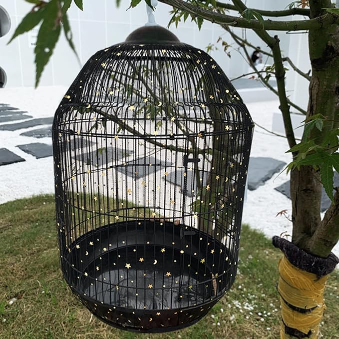 Large Bird Cage Net Cover, Bird Cage Seed Catcher, Universal Adjustable Bird Cage Skirt Cover Birdcage Nylon Seed Mesh Net Cover for Round Square Cages