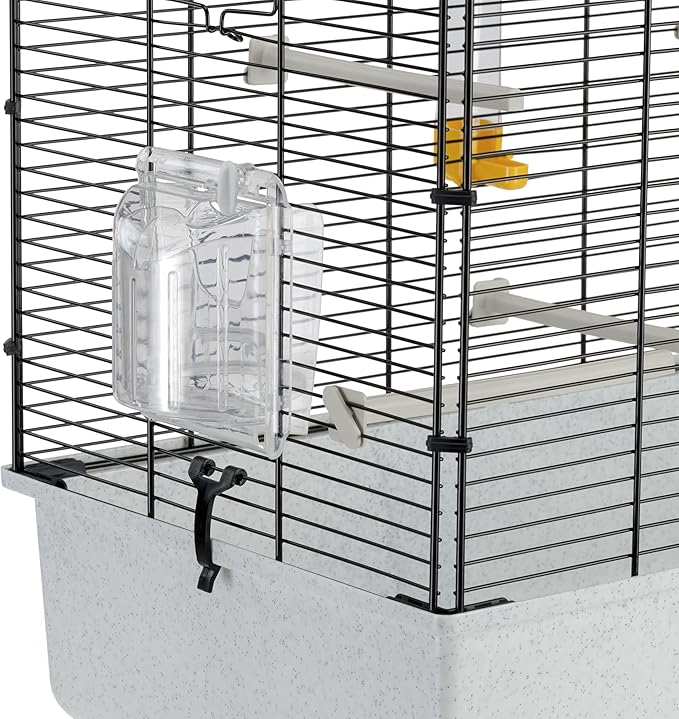 Ferplast Bird Cage Piano 4, Canary Cages, Small Bird Cage, with Bird Feeders, Bird Drinker Water Dispenser, 59 x 33 x h 55 cm, with Accessories, Removable Tray