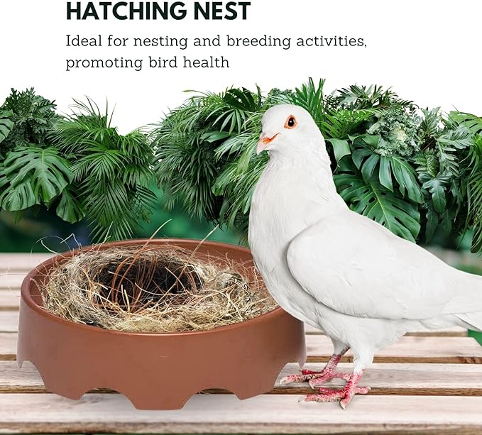 Racing Pigeon Nest Bowl,Plastic Bird Nest Bird Cage Breeding Hatching Nest for Pigeons, Doves,Quails and Small Birds,Pet Cage Supplies Nido para Palomas Mensajeras Buchones (4 Units)