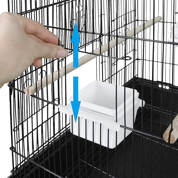Nova Microdermabrasion 63 Inch Medium Pet Bird Cage with Detachable Rolling Wrought Iron Stand for Cockatiel, Sun Conure, Parakeet, Finch, Budgie, Lovebird, and Canary Birds