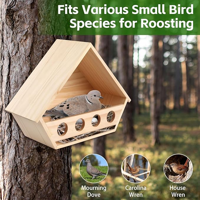 Dove Bird House for Outside, 14" L x 10.2" H x 5.3" W Mourning Dove Nesting Box, Pigeon House with 2 Preset Mounting Holes - Easy to Install & Remove