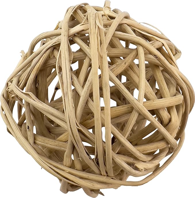 5054 Medium Natural Vine Balls - Handwoven rattan vine balls, Completely chewable, Lightweight, Delightful fun for sm and med size birds, Budgie Cockatiel Conure Quaker Lovebird Parrotlet