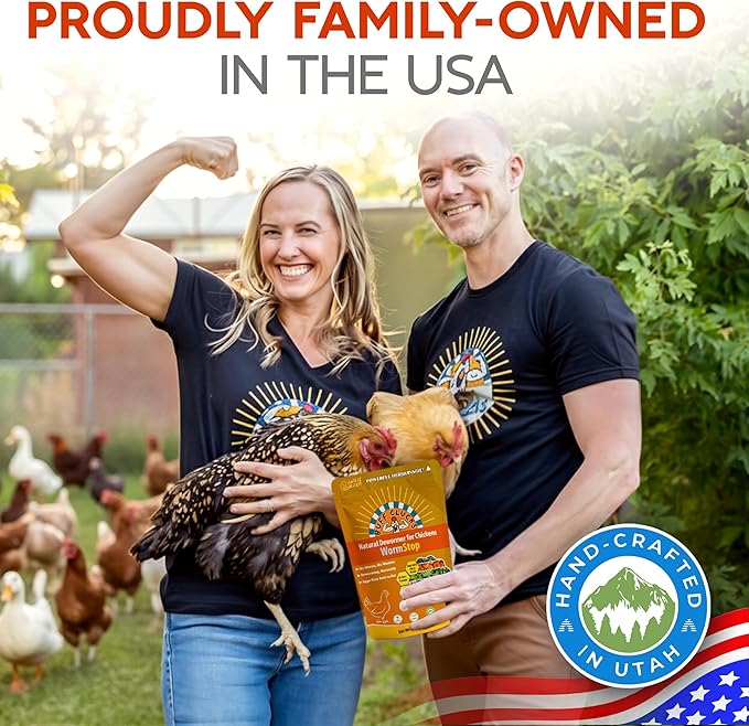 Buff Clucks WormStop Natural Chicken Dewormer Powder – All-Natural Herbal Blend for Daily Wellness - Chicken Wormer is Safe for Eggs & All Ages - Garlic, Pumpkin Seed, Wormwood - USA (8 oz)