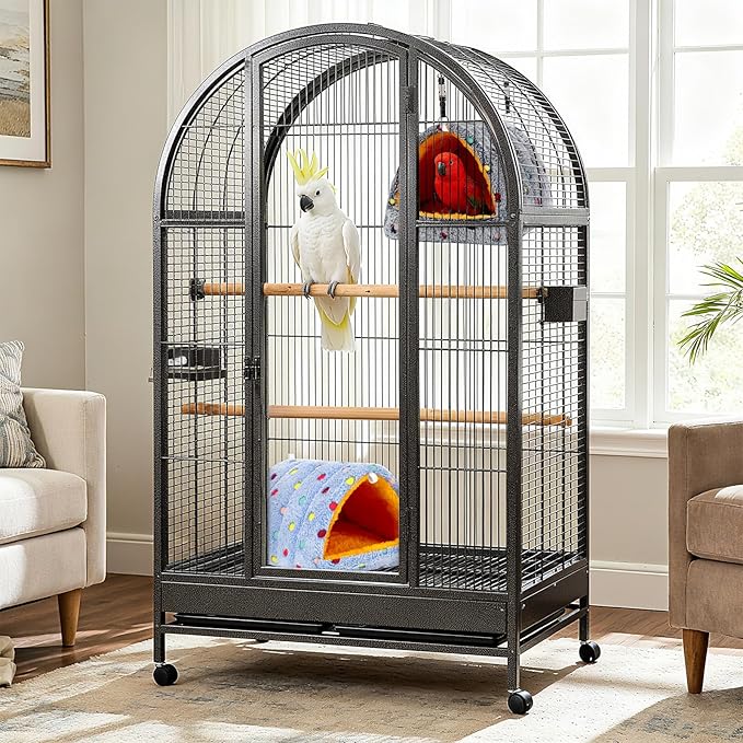 PETKNOWS 2 Pack Bird Nest House, Hanging Hammock Fluffy Parrots Bird Bed for Cage Bird Plush Nest Toy for Parrot Macaw Budgies Eclectus Parakeet Cockatiels Cockatoo Lovebird