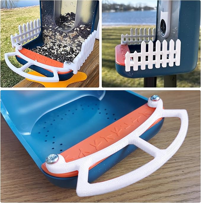 3 Pcs Perch Compatible with Bird Buddy, Side Fence, Wider Extension Perch for DIY Add-ons (White)
