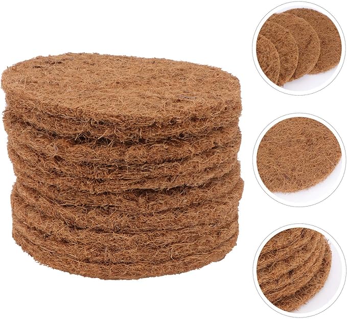 Cabilock 10pcs Coconut Coir Pigeon Nest Mat Pigeon House Pad for Breeding Natural Material Bird Nest Accessory