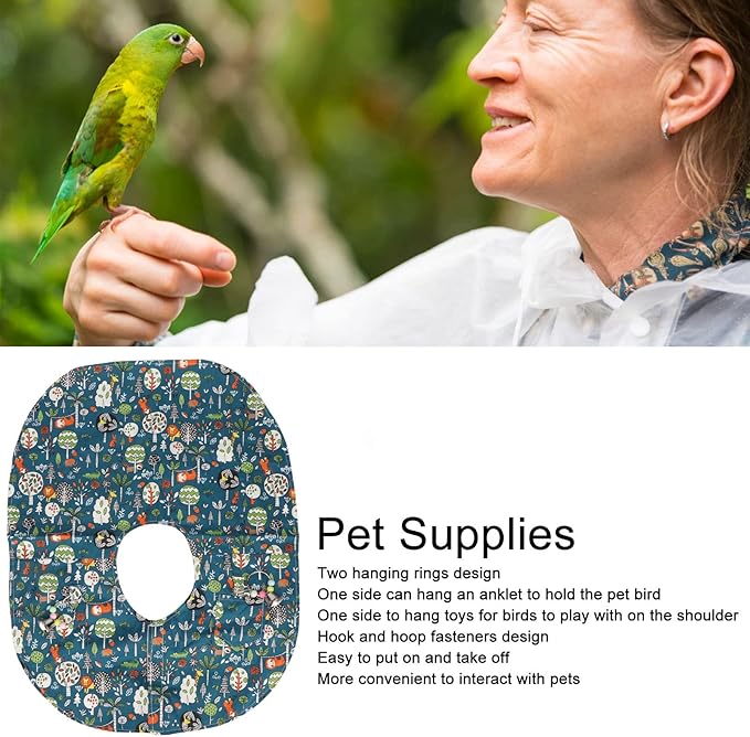 Parrots Shoulder Protector, Prevent Scratching Biting Parrot Shoulder Diaper Shawl, Multi Functional Pet Shoulder Pad Shoulder Cape for Training Parrots to Stand on Shoulder Parakeets Cockatiels Macaw