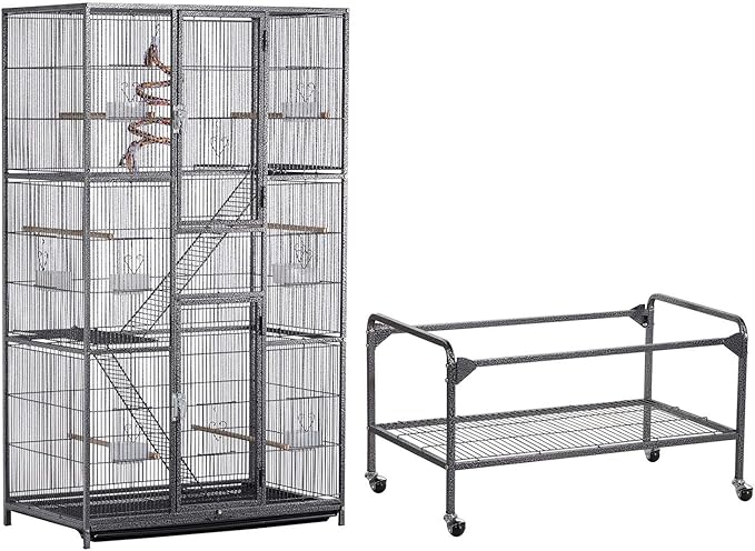 Topeakmart 3 Level Ferret Chinchilla Sugar Glider Squirrel Small Animal Cage, Black