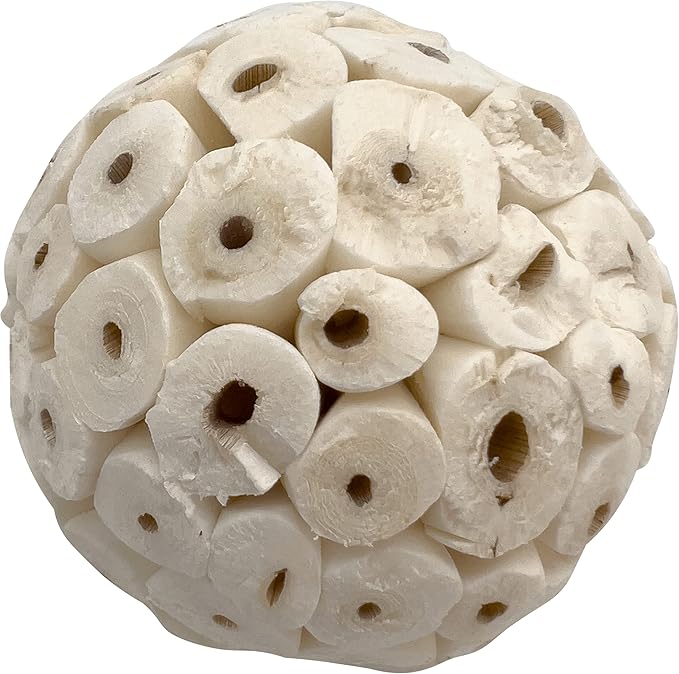 5105 Small Sola Bird Balls Pk8 - Handmade natural bird foot toys, Crafted from air dried pieces of natural sola wood, Chewing fun, Lightweight, Easy to break apart, Versatile, Great for sm & med birds