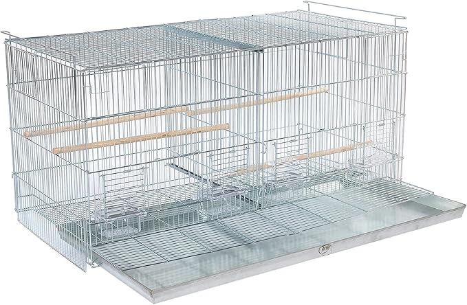 Lot of Galvanized Zinc Plated Stack and Lock Breeder Breeding Bird Flight Cage with Removable Divider Side Nesting Doors
