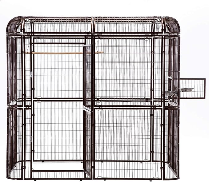 Large Walk-in Cages Heavy Duty Bird Cage Outdoor Aviary Parrot Macaw Conure Lovebird Pet House Finch Parakeet Cockatiel Macare Birdcages Brown
