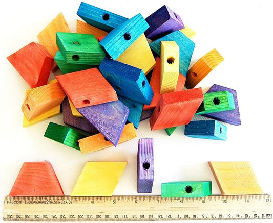 PRAKSHI 36 Wooden Blocks Parrot Bird Parts cage Toy African Grey Cockatoo c