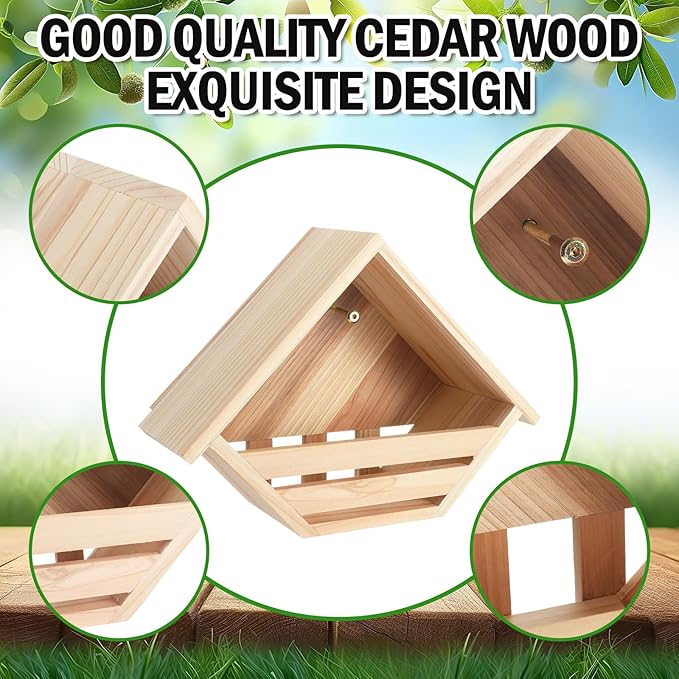 DoubleFill 2 Pcs Cedar Dove Nesting Box Dove House Nest for Bird Pigeon Outside Doves Nesting and Roosting Platform Garden Decoration (Classic)