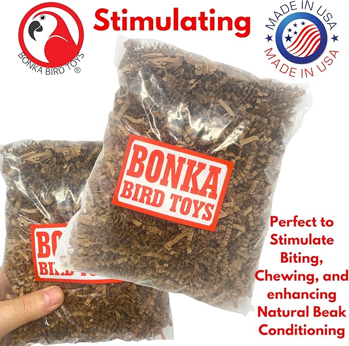 Bonka Bird Toys 1574 Natural Crinkle Paper Foraging Bird Craft Basket Shred