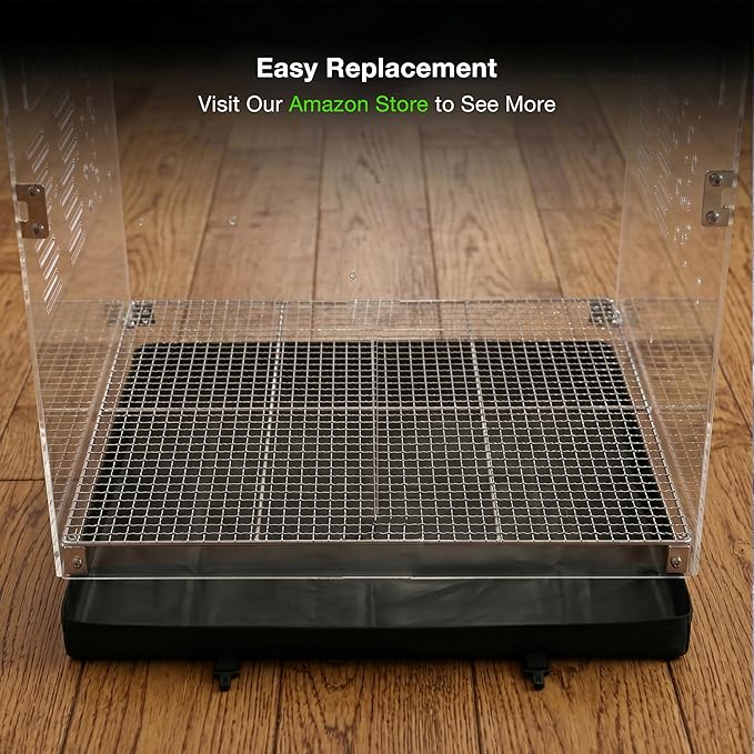 GuineaLoft™ Model-ET223 Acrylic Bird Cage – 2×2×3 ft Mid-Sized Tall Cage, Crystal Clear, Stainless Steel Mesh Top & Bottom, Dual Side Doors, Reusable Canvas Bottom – Visit the GuineaLoft Store