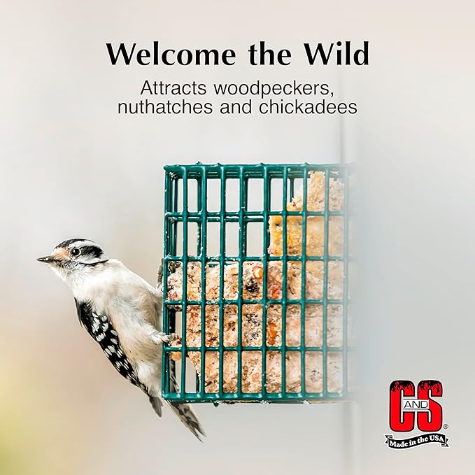 C&S High Energy Suet Treat, Wild Bird Food for Woodpeckers, Nuthatches, Chickadees and Jays, 11.75 Ounces, Pack of 8