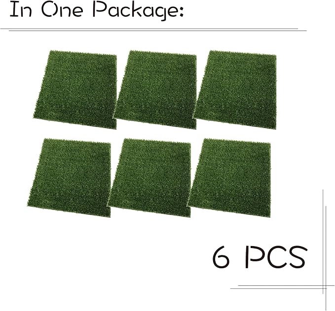 KuGuo Soft Plastic Fake Lawn Chicken Nesting Boxes Pads Chicken Bedding 12 x 12 inches (Soft Short Grass-6PCS)