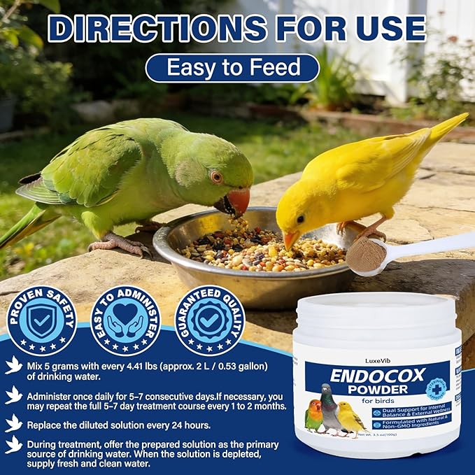 Bird Wellness Support Powder for Pigeons Canary Finches Parakeets Cockatiels Parrots & Aviary Birds | Daily Drinking Water Additive | Helps Maintain Digestive Balance & Overall Vitality