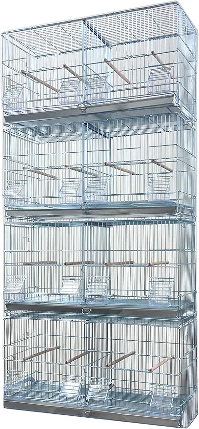 LOT of NO Rust Stainless Galvanized Zinc Plated Stackable Breeder Bird Flight Cage with Removable Center Divider and Breeding Nest Doors