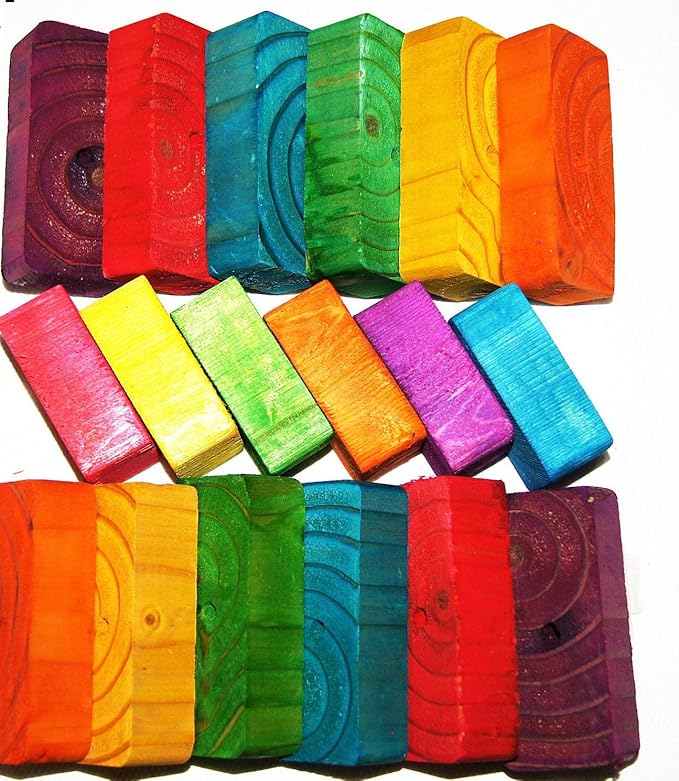Bird Toys 18 Large Wooden Wood Blocks Parts Large Pet Bird Macaw Afican Grey Cockatoo