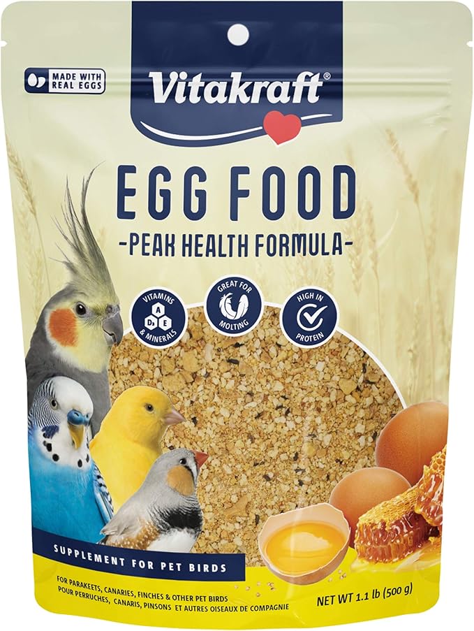 Vitakraft Bird Egg Food 1.1lb and Oasis Vita Drops 2oz Multivitamin for Parrots, Parakeets, Cockatiels, Canaries, Finches, Budgies, Small Parrots