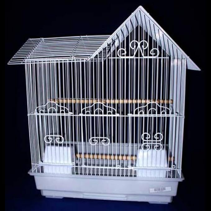 YML 16-Inch by 12-Inch Villa Top Bird Cage, White