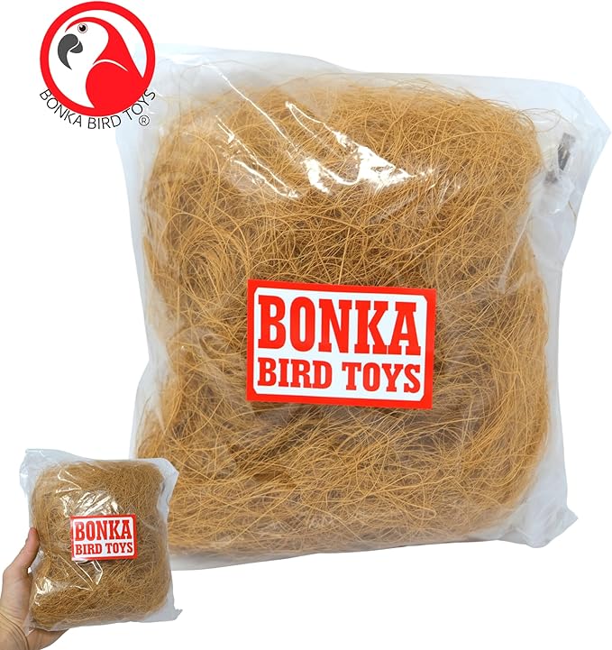 Bonka Bird Toys 3144 Coconut Fiber Bedding for Bird Nest Sterilized Natural Pet Fiber
