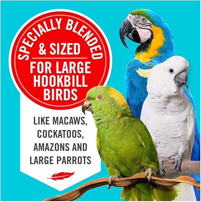 3-D Pet Products Natural Premium Parrot Food - Complete Nutritional Mix with Natural Fruits, Nuts & Veggies – 50% Fortified Pellets – No Artificial Colors