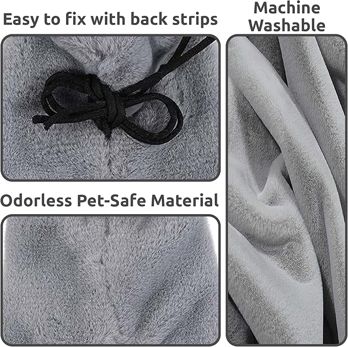 SIMENA Bird Blanket for Cage, Corner Fleece Bed for Birds, Cozy Bird Warmer, Parrot House for Cage, Cuddle Nest Hanging Toy for Lovebirds Parakeet (Grey, Medium)