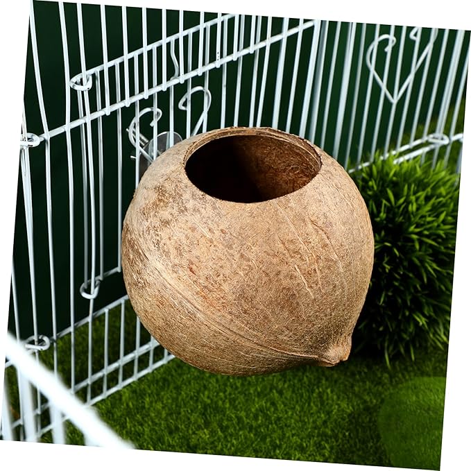 ibasenice Coconut Shell Bird Nest - Handmade Parakeet, Canary, Finch Breeding House - Natural Bird Cage Accessory for Yard and Garden Decoration