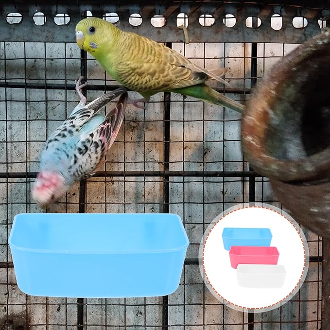 3pcs Bird Feeding Dish Cups Parrot Food Feeder Bowl Water Feeding Plate Bird Cage Accessories for Parakeet African Greys Conure Cockatiels Lovebird Budgie Chinchi